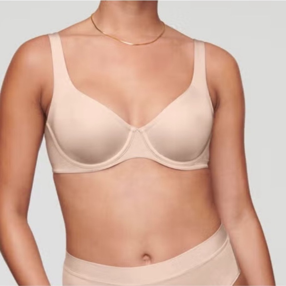 Nwot CUUP The Scoop Bra Micro Blush Cream Pastel Nude Underwire Smoothing TShirt